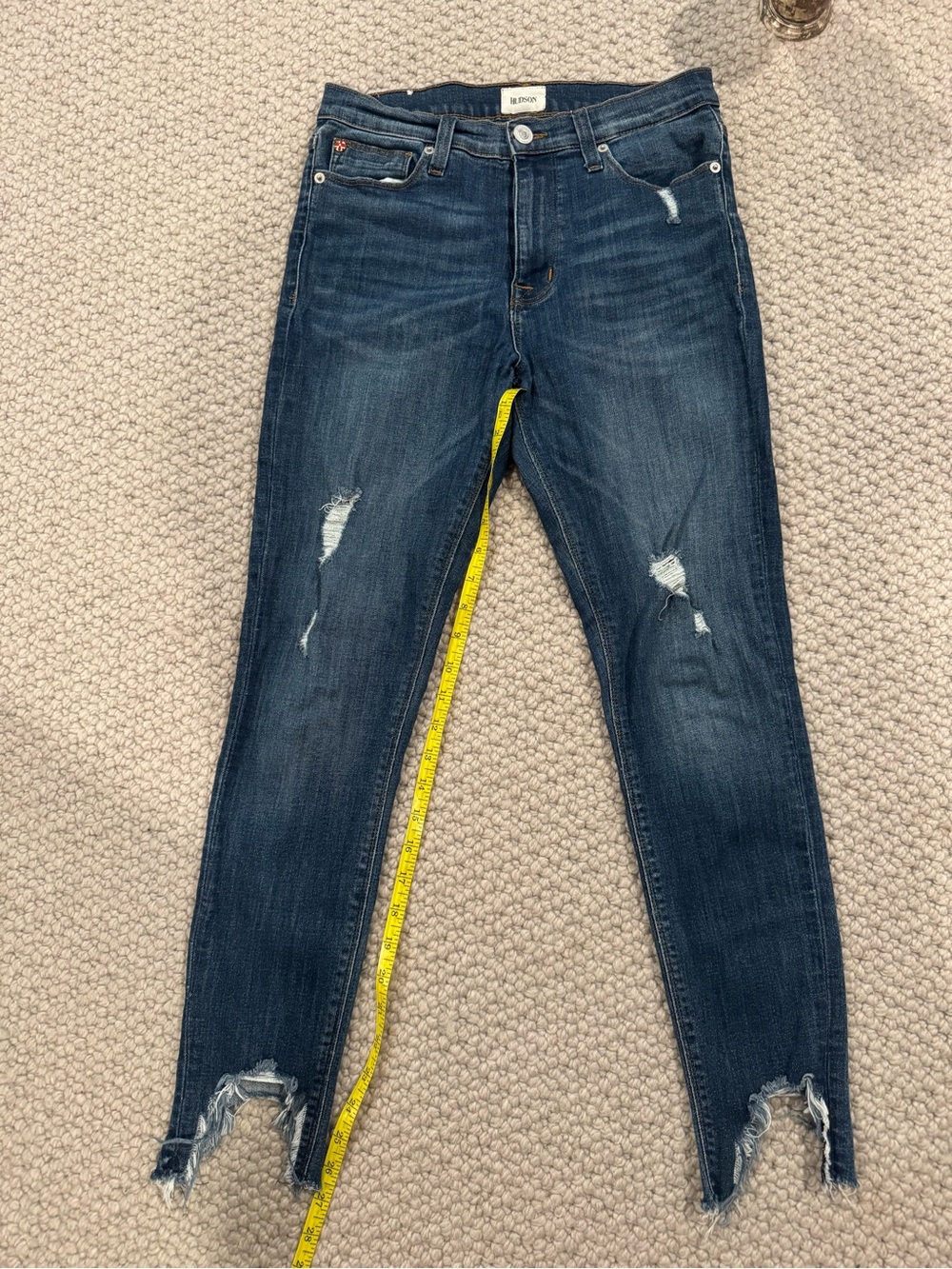 Hudson Jeans Dark Blue Distressed Skinny